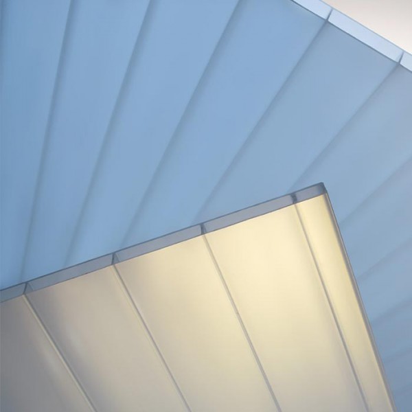 PLEXIGLAS® Heatstop Stegplatten Stegdoppelplatte 16/64 cool blue, Breite 980mm