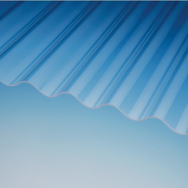PLEXIGLAS® RESIST Wellplatten Lichtplatten 76/18 Sinus klar glatt 1,8mm, Breite 1045mm